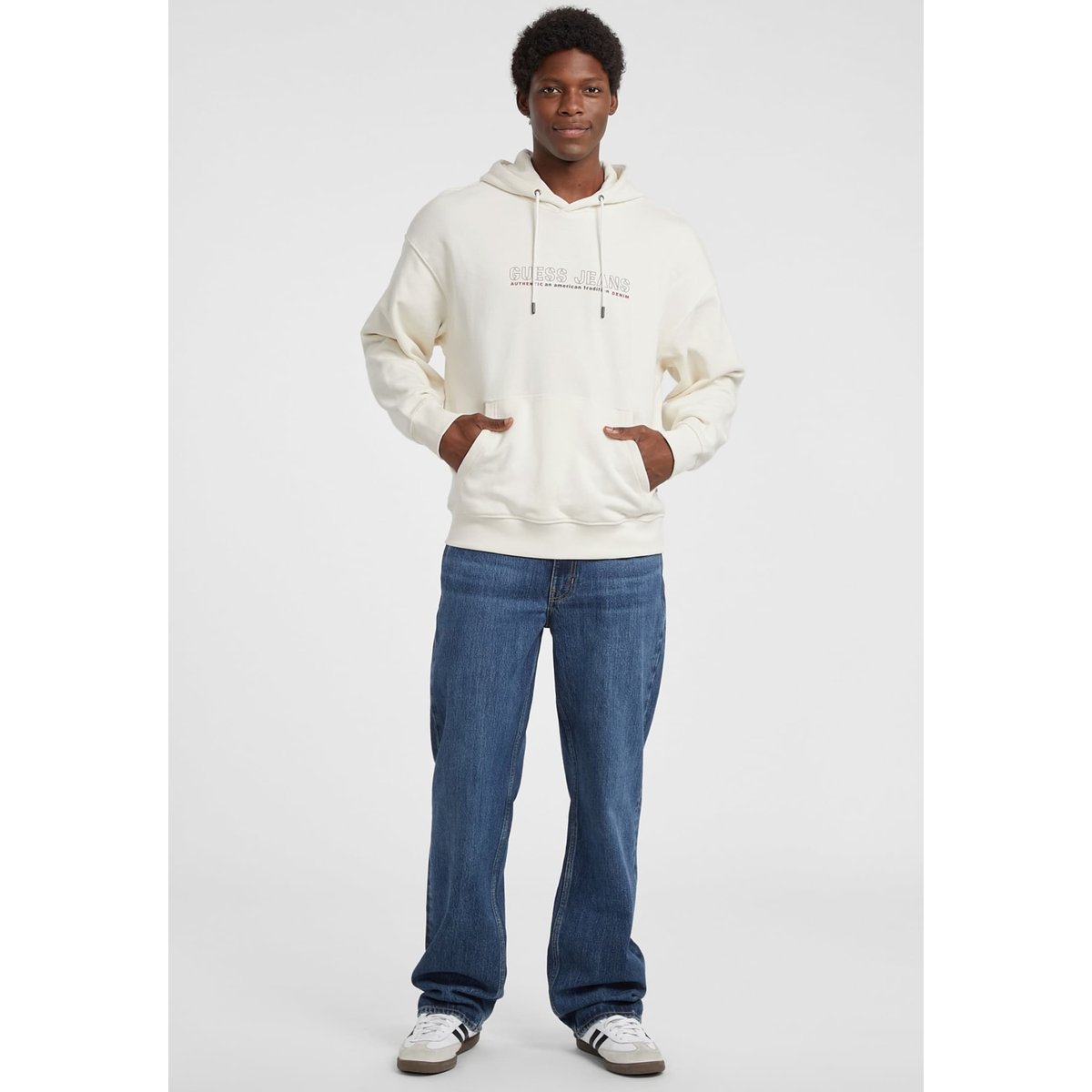 Sweat-Shirt Logo Imprimé crème, GUESS JEANS