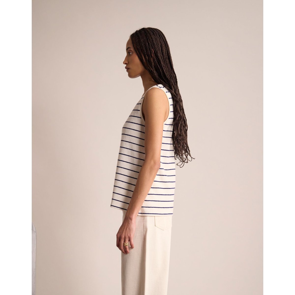 Top Sun en coton organique ecru, INES DE LA FRESSANGE PARIS