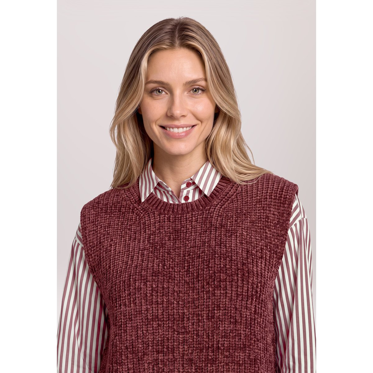 Pull-over en maille sans manches fall burgundy, BETTY & CO