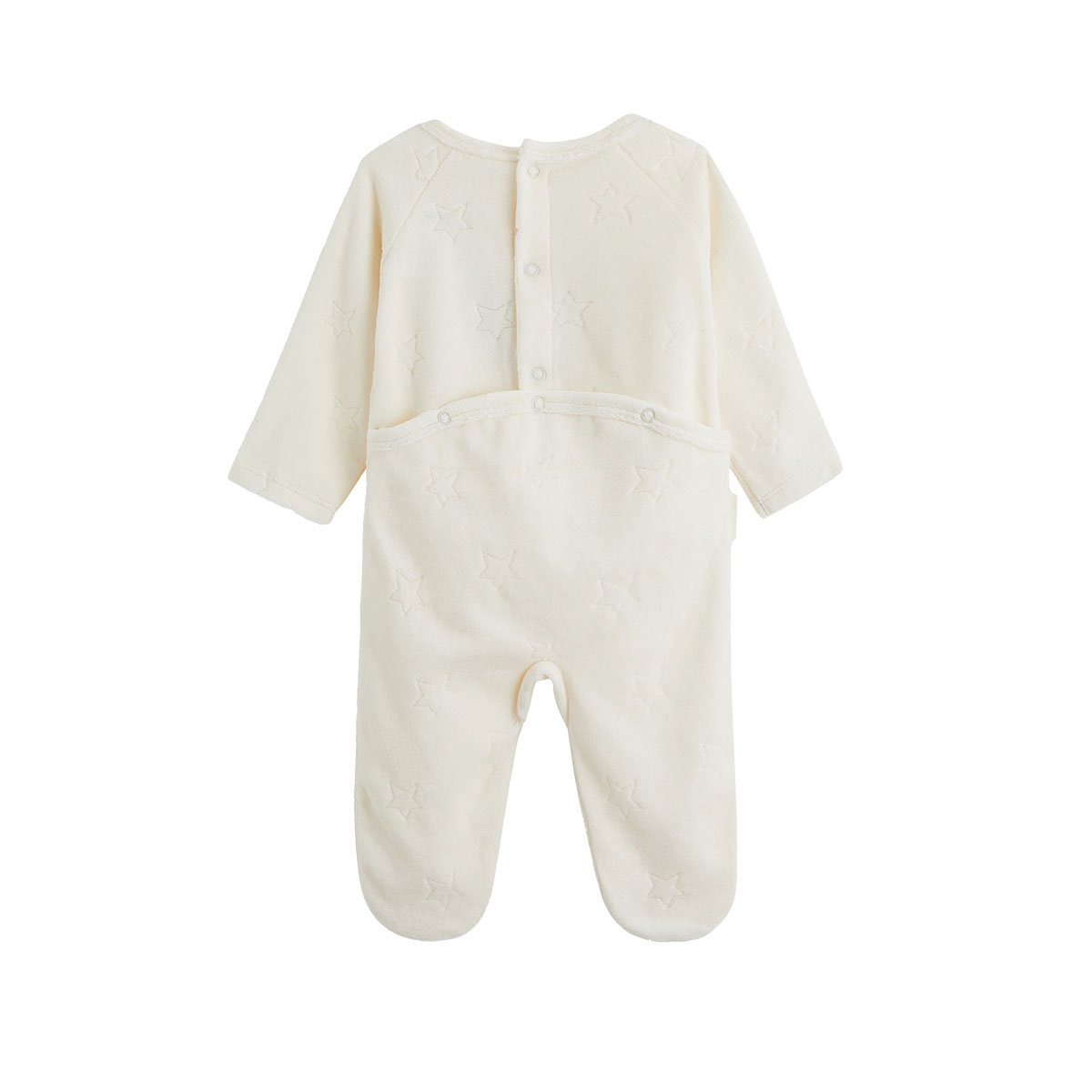 Pyjama bébé en velours Oslo ecru, PETIT BEGUIN