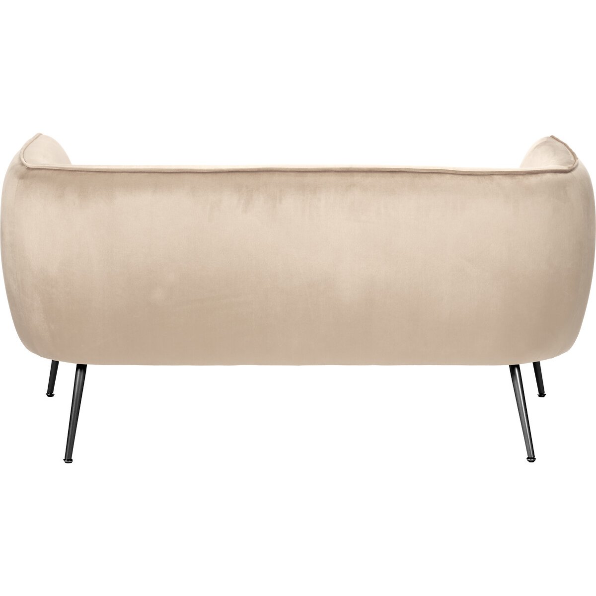 Luxe Velvet 2 Seater Accent Sofa with Black or Gold Legs beige, SO'HOME