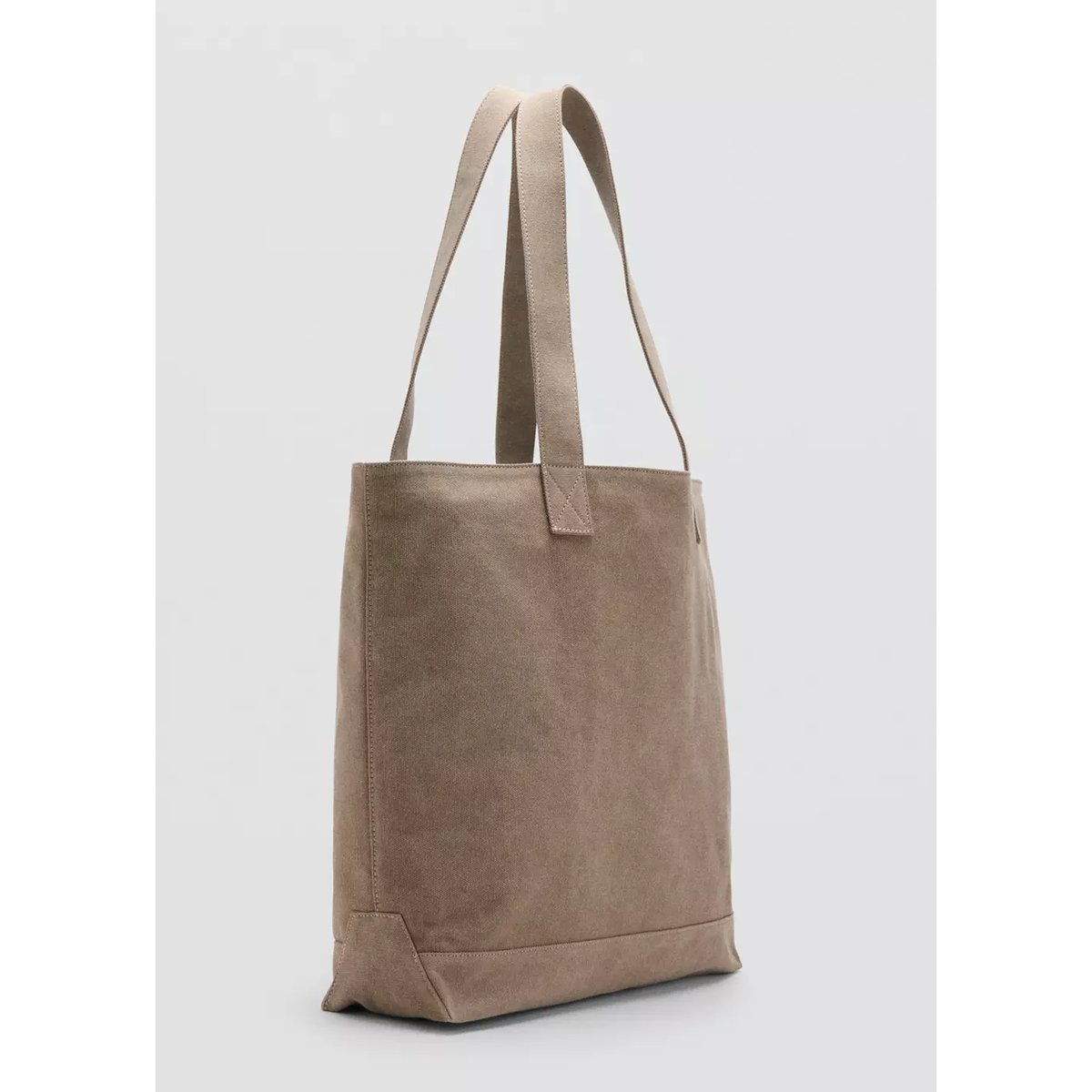 Sac cabas en coton beige, MANGO MAN