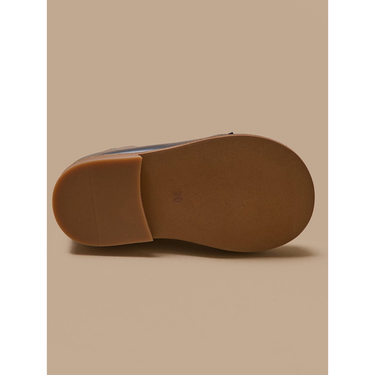 Bottines bout fleuri cuir marine, CYRILLUS