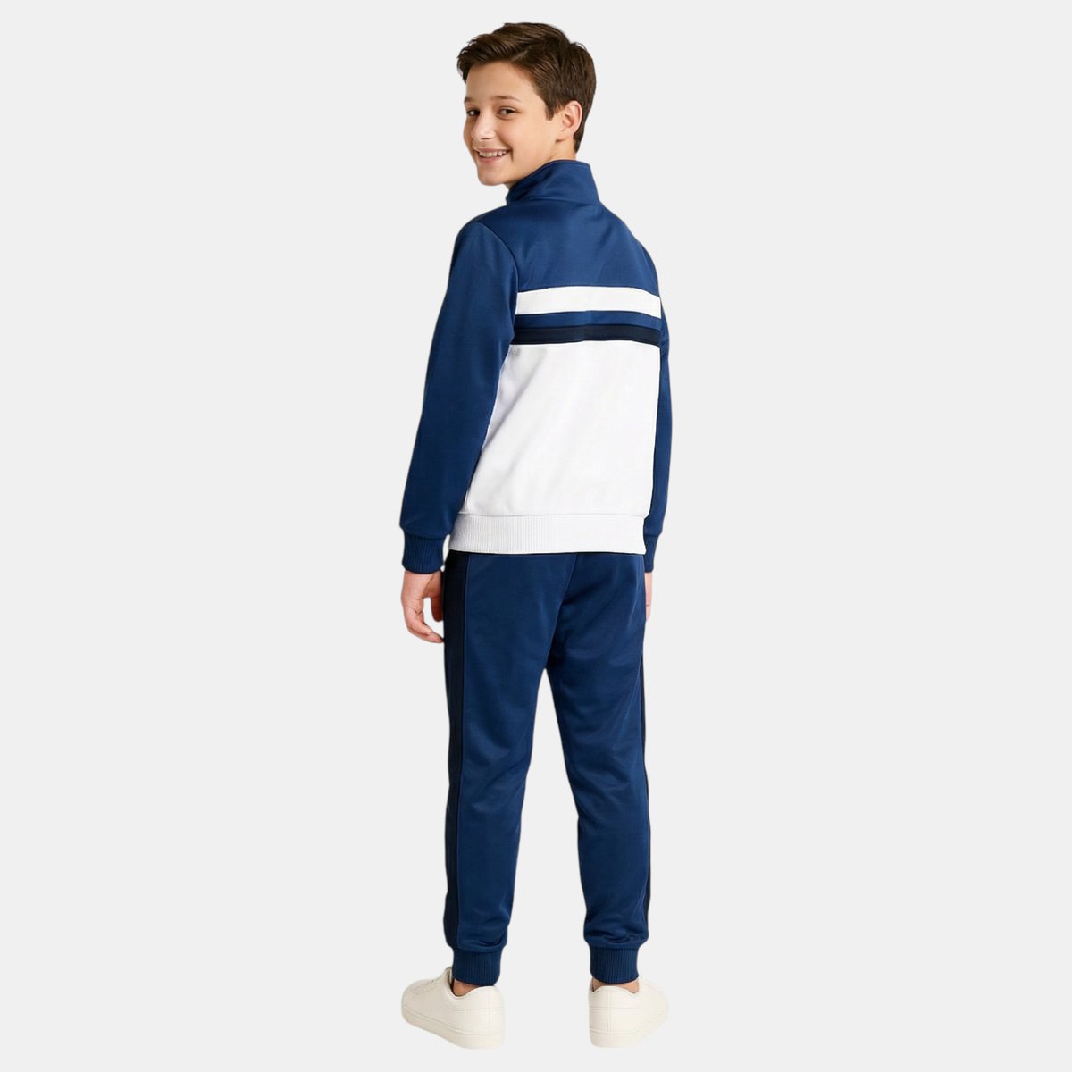 Ensemble veste zippée col montant et pantalon de jogging TRACK bleu marine, ELLESSE