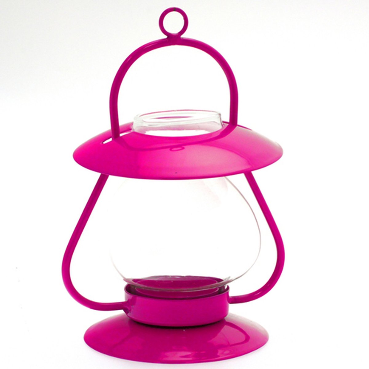 Lanterne décorative en verre soufflé et métal ESSENTIEL rose, ATMOSPHERA