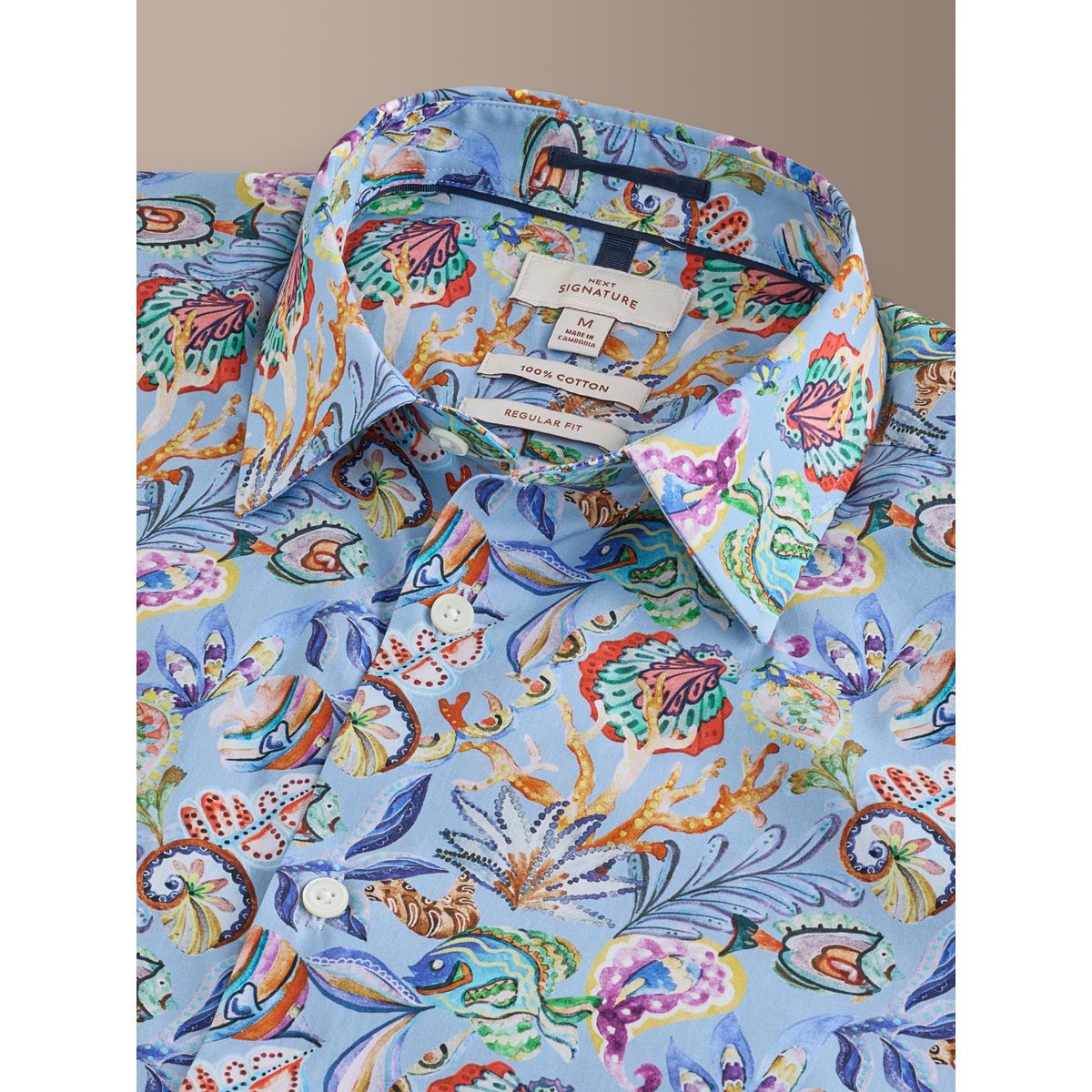 Chemise liberty à manches courtes signature poisson multicolore, NEXT