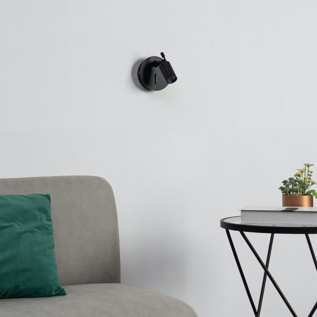 Petite applique murale ronde - MINOA noir, KOSILUM