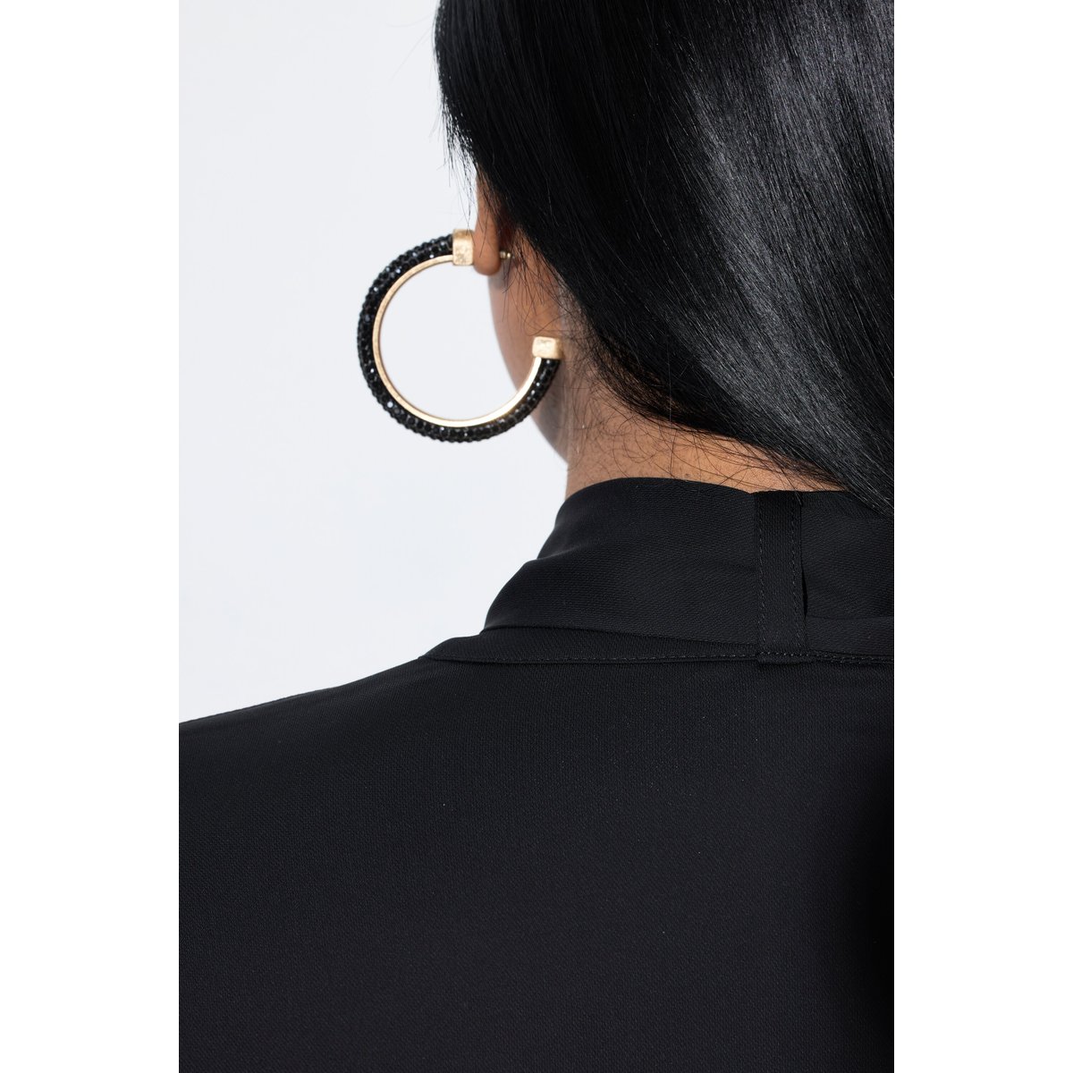 Blouse avec lavallière amovible noir, ULLA POPKEN