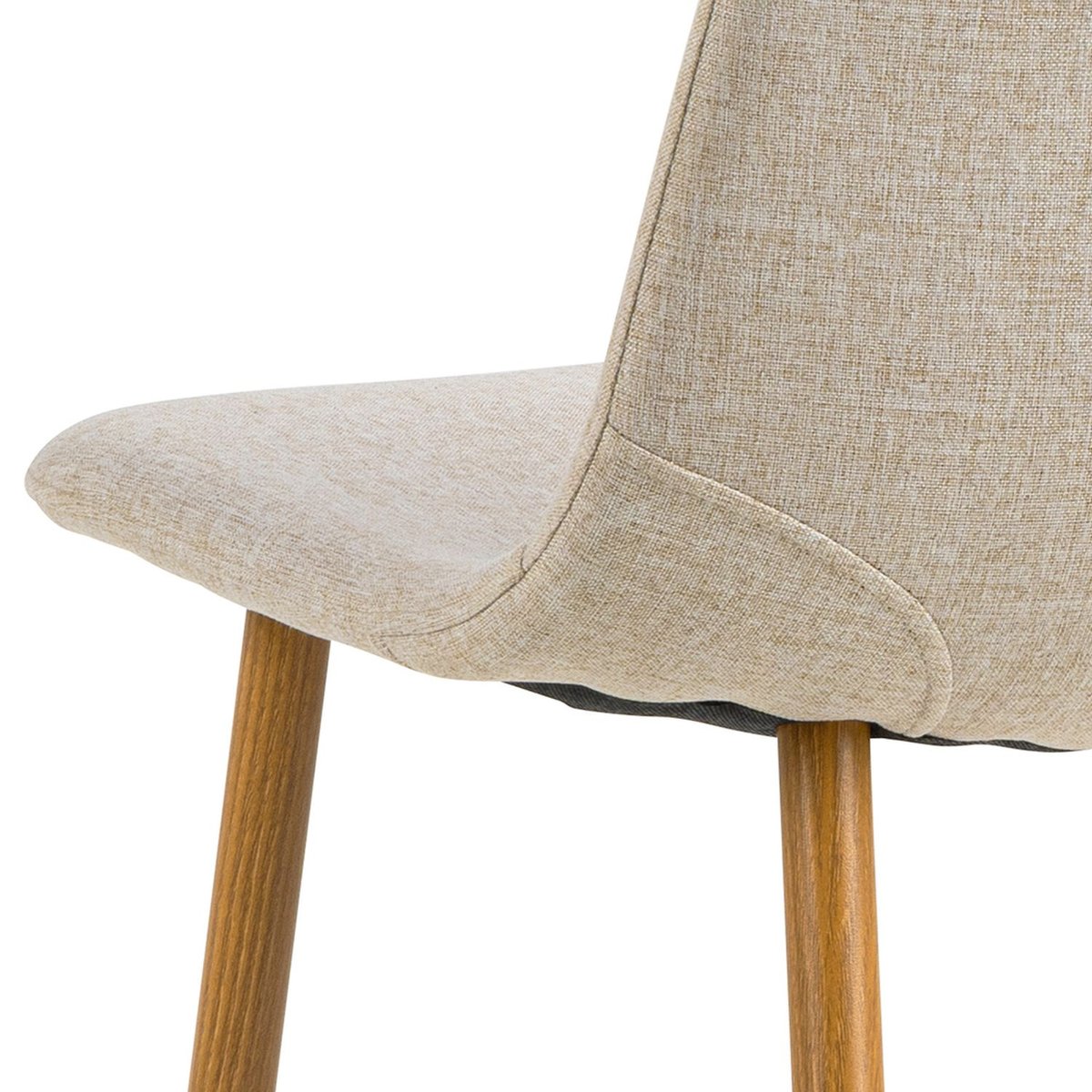 Lot de 4 chaises de salle à manger en tissu avec pieds en acier CLELIA beige, TOILINUX