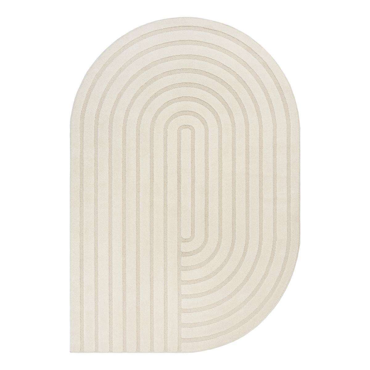 Tapis salon LYN9 SPIRATRO - Tapis forme original en relief crème, UN AMOUR DE TAPIS