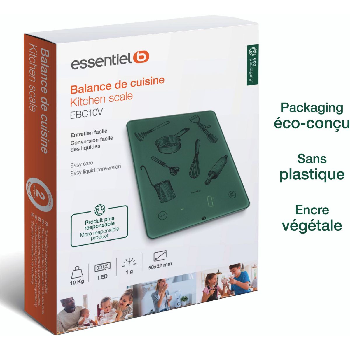 Balance de cuisine EBC10V couleur unique, ESSENTIEL B