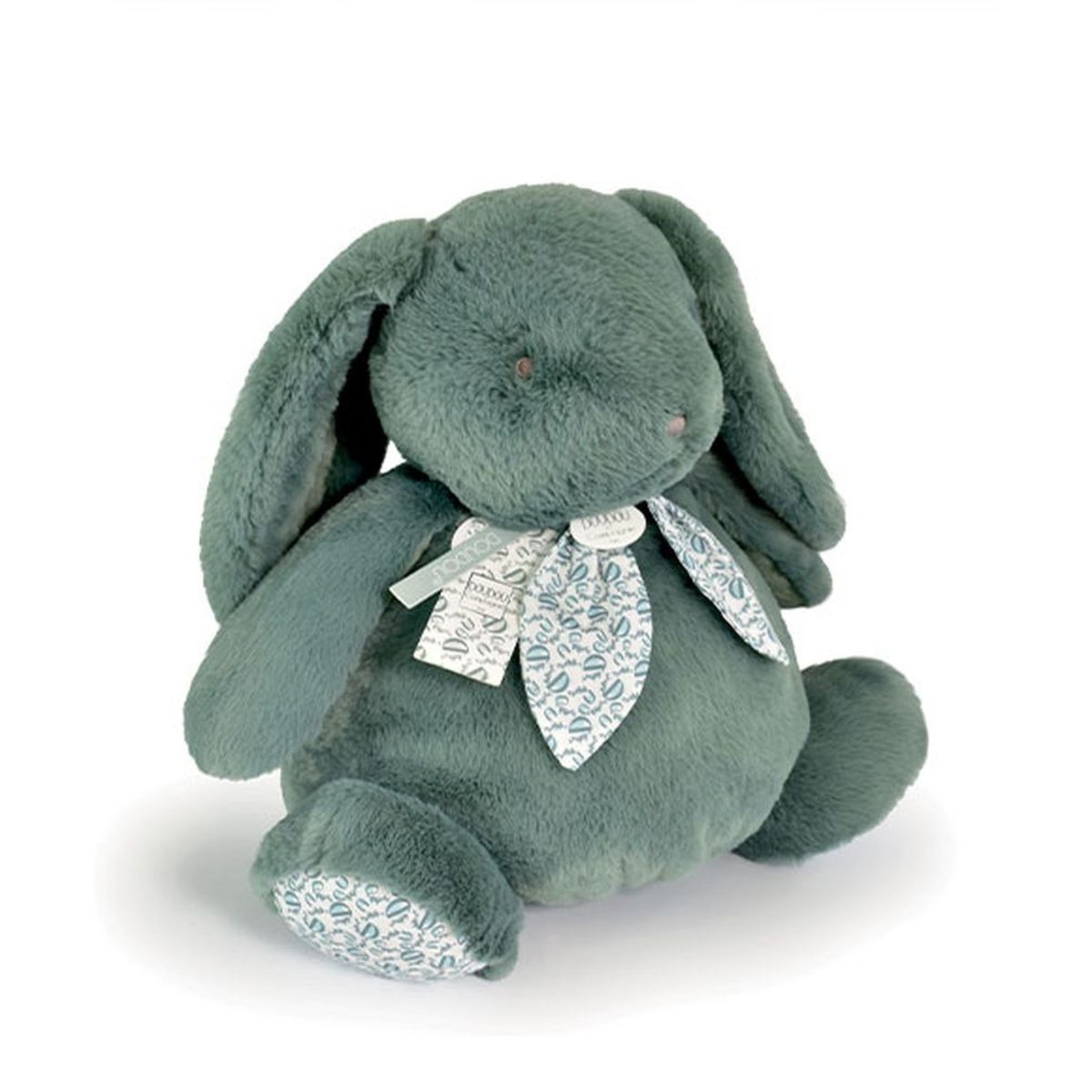 Peluche lapin doudou 42 cm Vert sauge couleur unique, DOUDOU ET COMPAGNIE