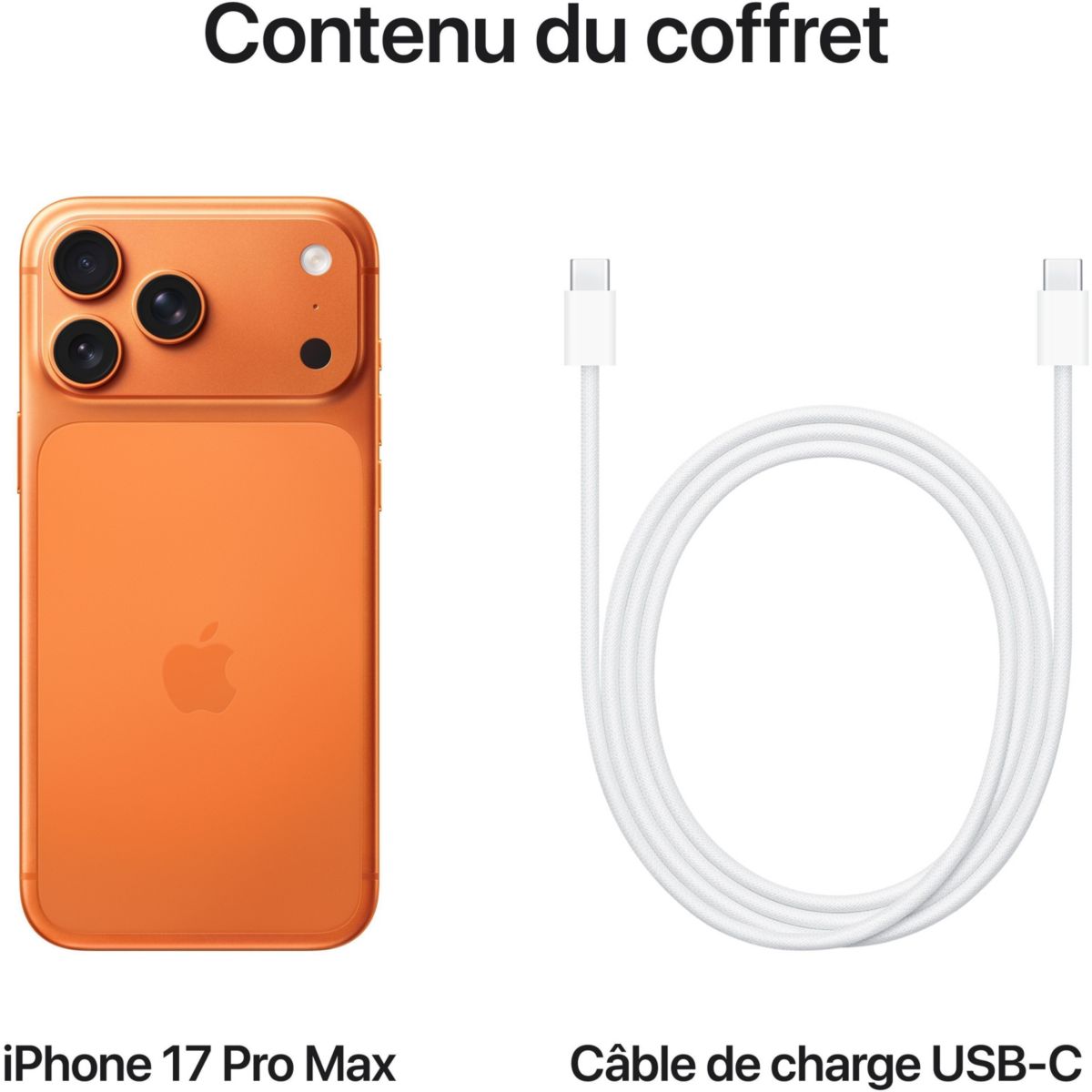 Smartphone iPhone 17 Pro Max Orange cosmique 512Go couleur unique, APPLE