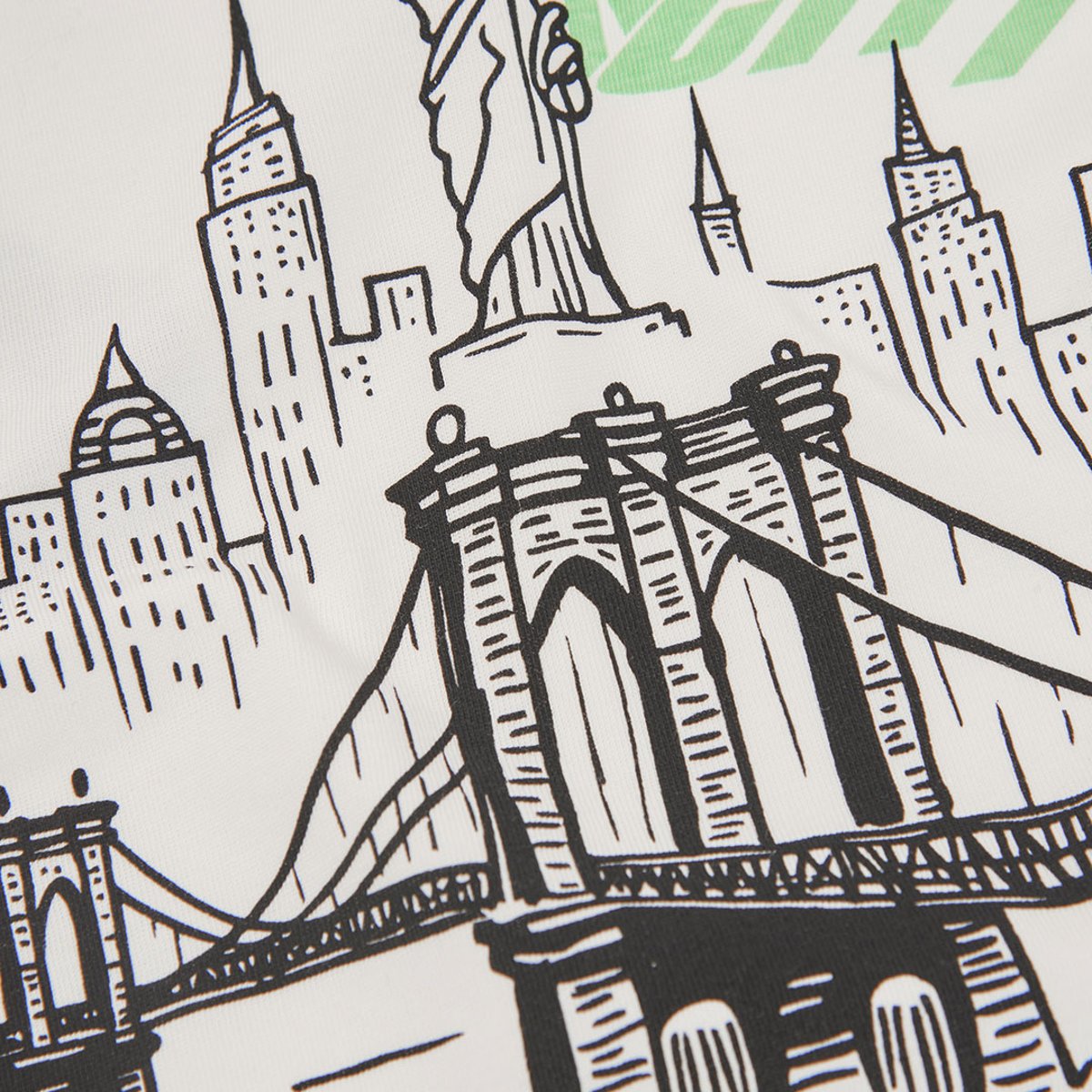 T-shirt garçon en maille imprimé Big Apple blanc, BOBOLI