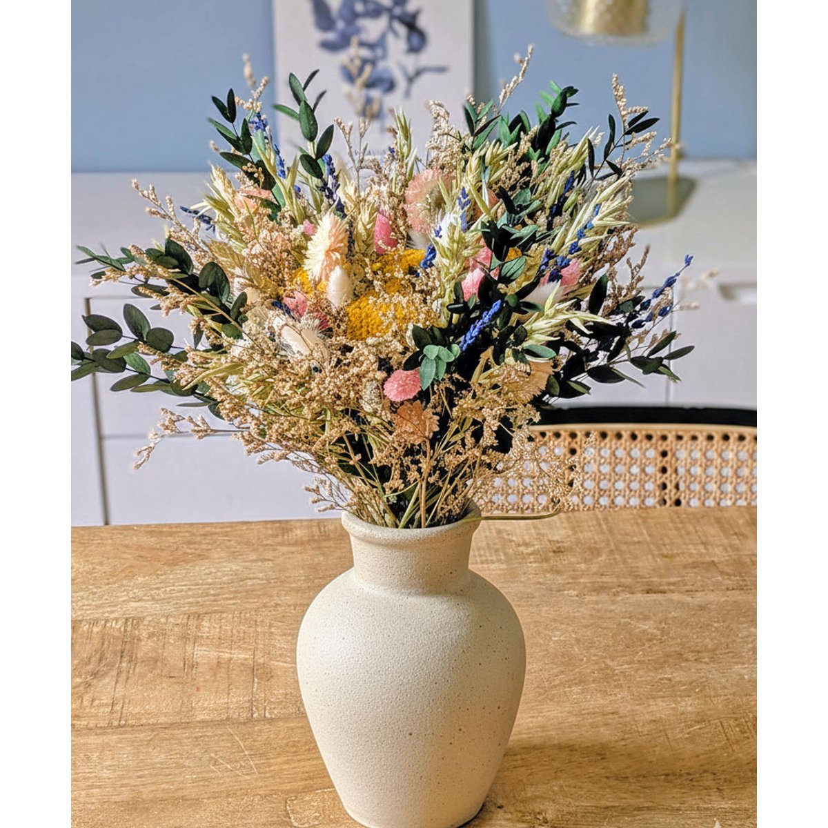 Bouquet de fleurs séchées Romane Taille M rose, RECONCILIATION VEGETALE