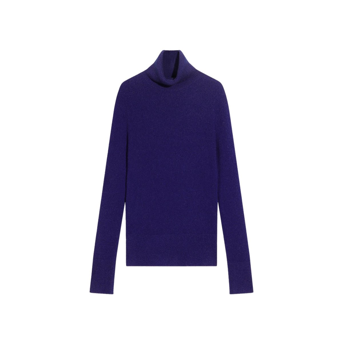 Pull Col Roulé Purple Lexie violet foncé, JUST CASHMERE