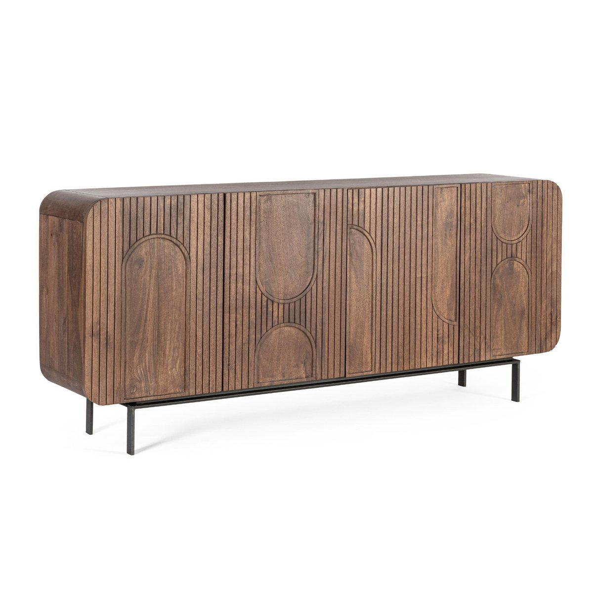 Buffet en bois de manguier 4 portes L180 - AGRA bois foncé, HELLIN, DEPUIS 1862