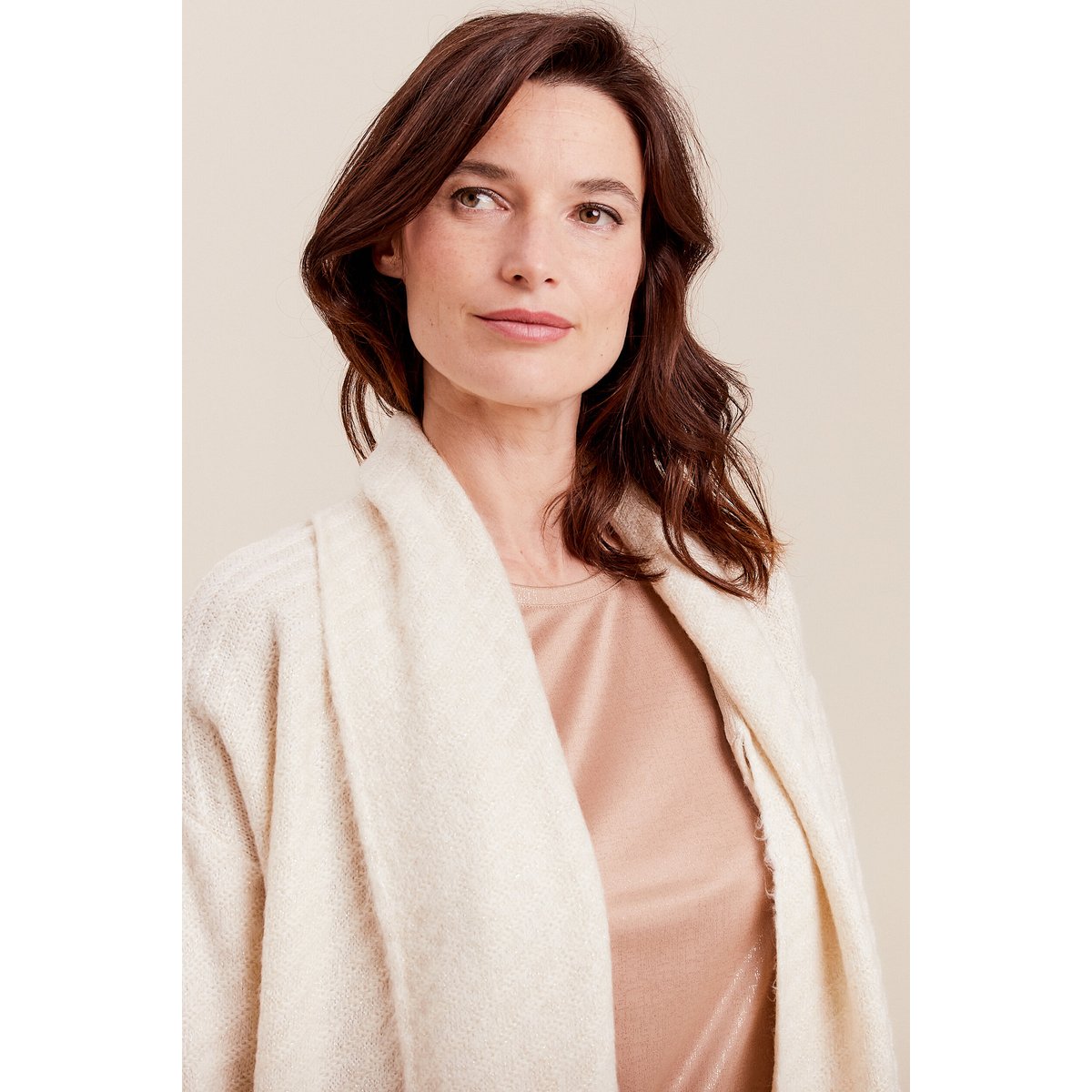 Gilet manches longues creme, BREAL