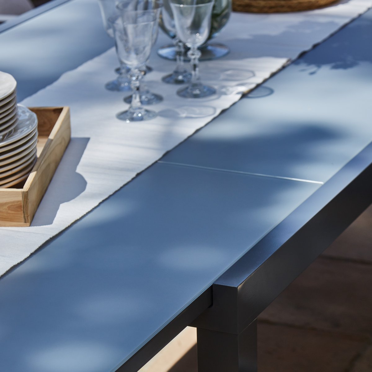 Salon de jardin, 4 chaises, TOKYO gris foncé, DEFORA HOME