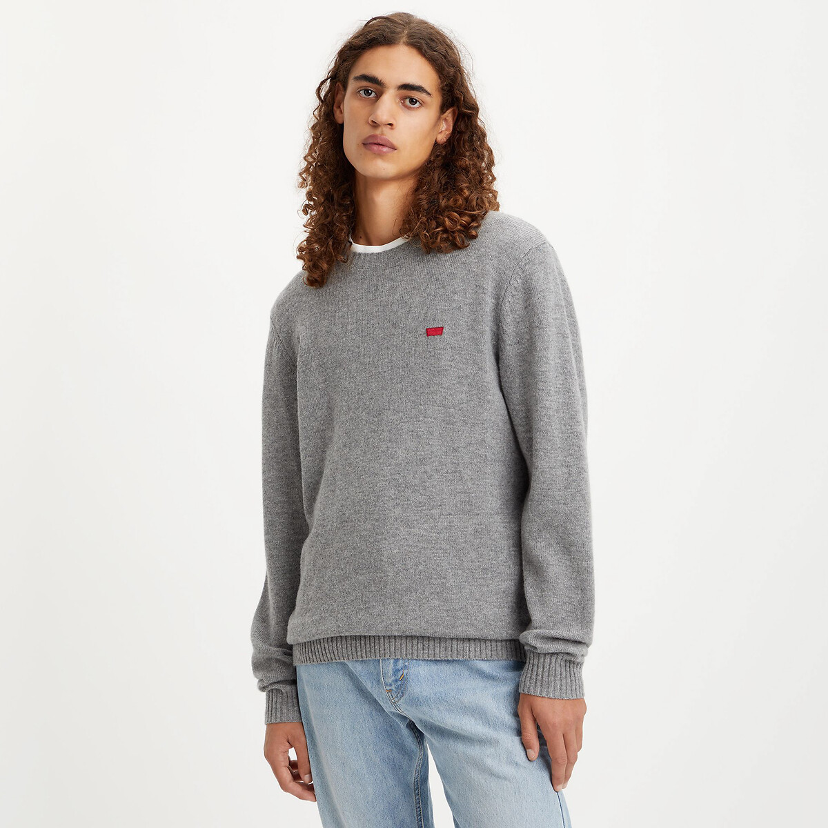 Trui met ronde hals, in wol A4320 grijs, LEVI'S