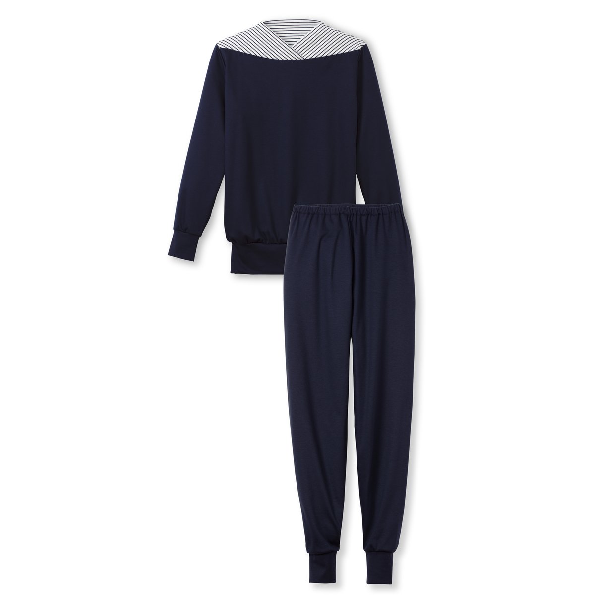 Pyjama avec bords élastiques manches longues Coton SOULMATE bleu lapis foncé, CALIDA