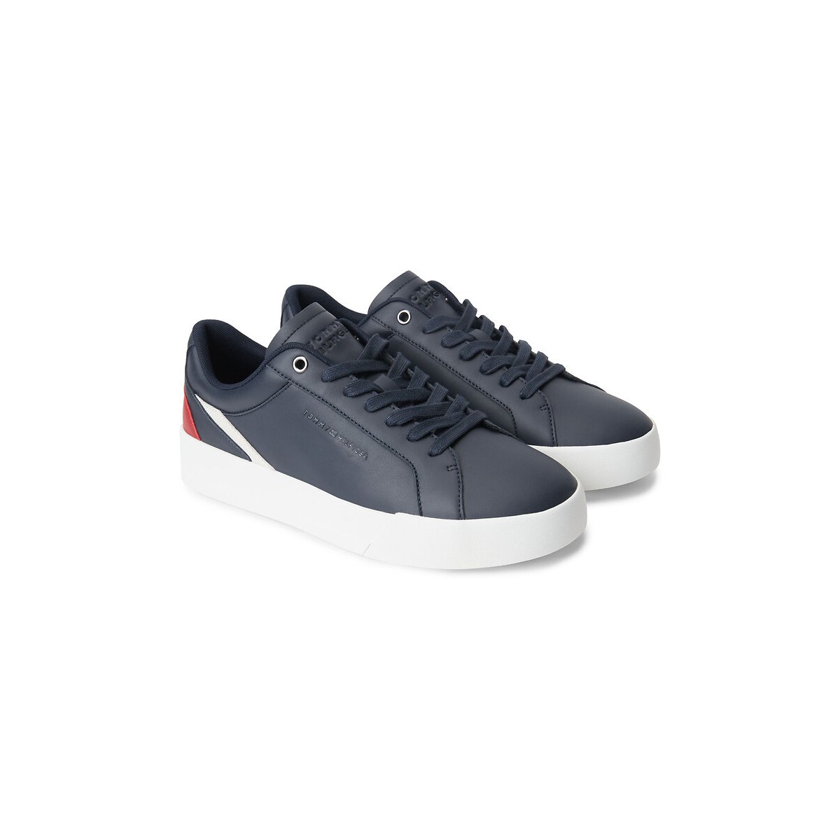 Baskets en cuir COURT bleu marine, TOMMY HILFIGER