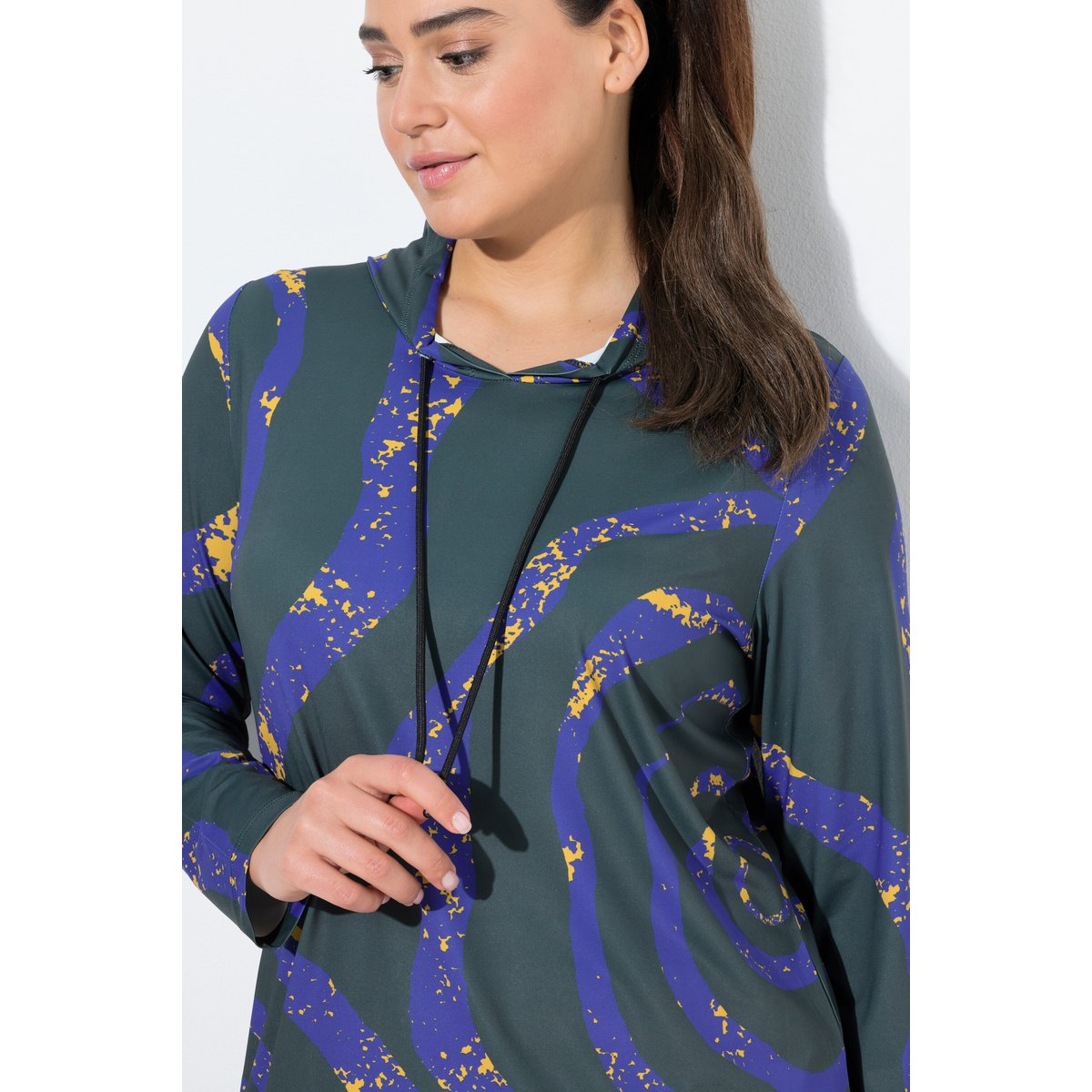 T-shirt technique slim à manches longues vert marais, ULLA POPKEN