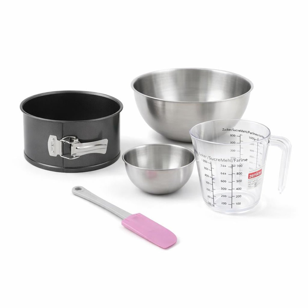 Set de 5 ustensiles de pâtisserie moule à gâteaux bols spatule noir, ZENKER