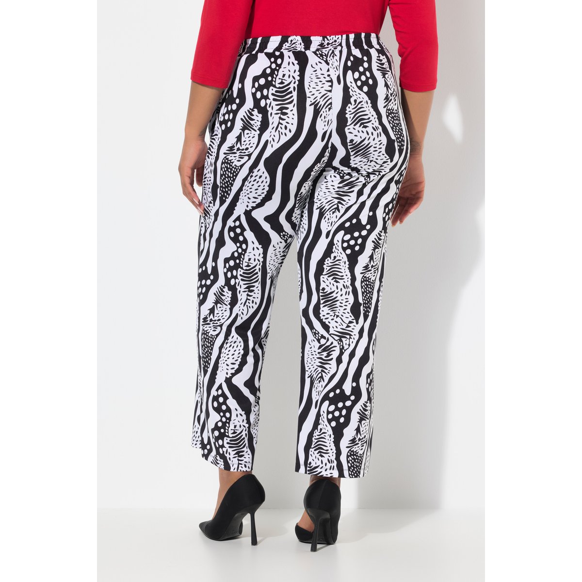 Pantalon fluide. Jambe large et noir, ULLA POPKEN