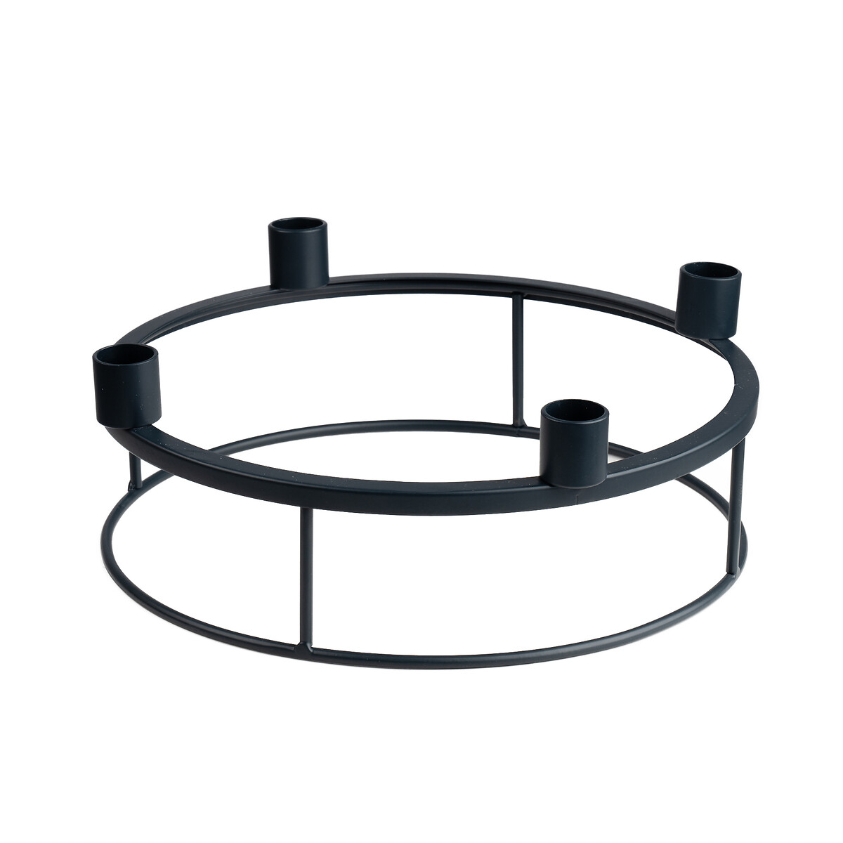 27.5cm Circular Candle Centrepiece Black grey, SO'HOME