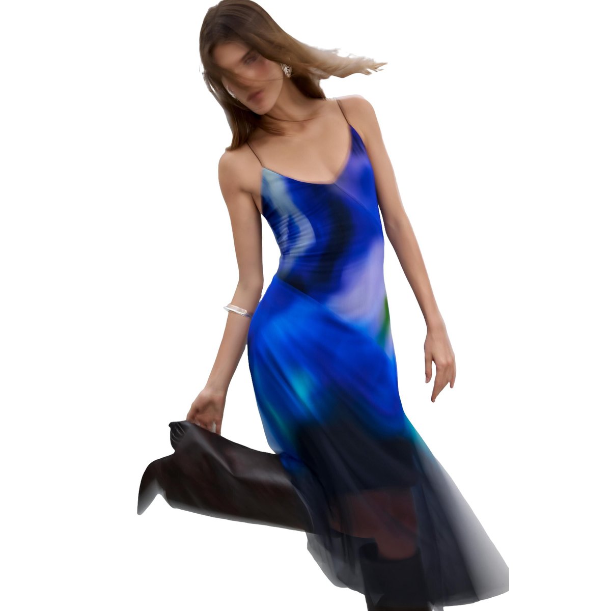 Robe nuisette asymétrique M C Lacroix bleu, DESIGUAL