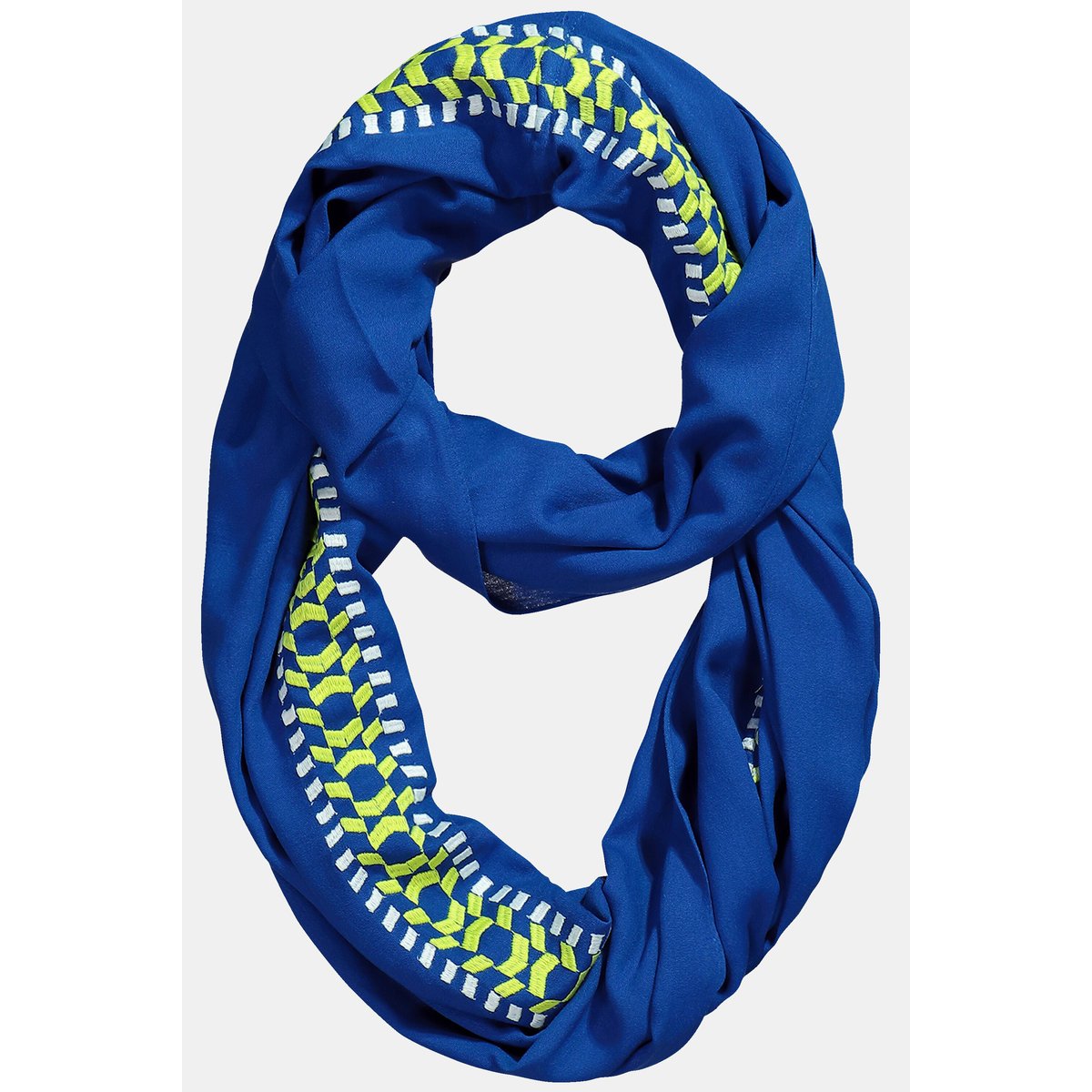 Snood / foulard tubulaire avec broderies bleu cobalt, ULLA POPKEN