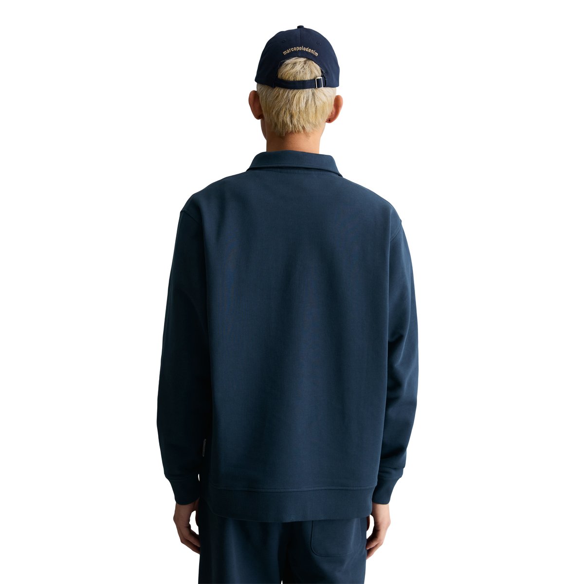 Sweat-Troyer relaxed en pur coton bio bleu foncé, MARC O’POLO DENIM