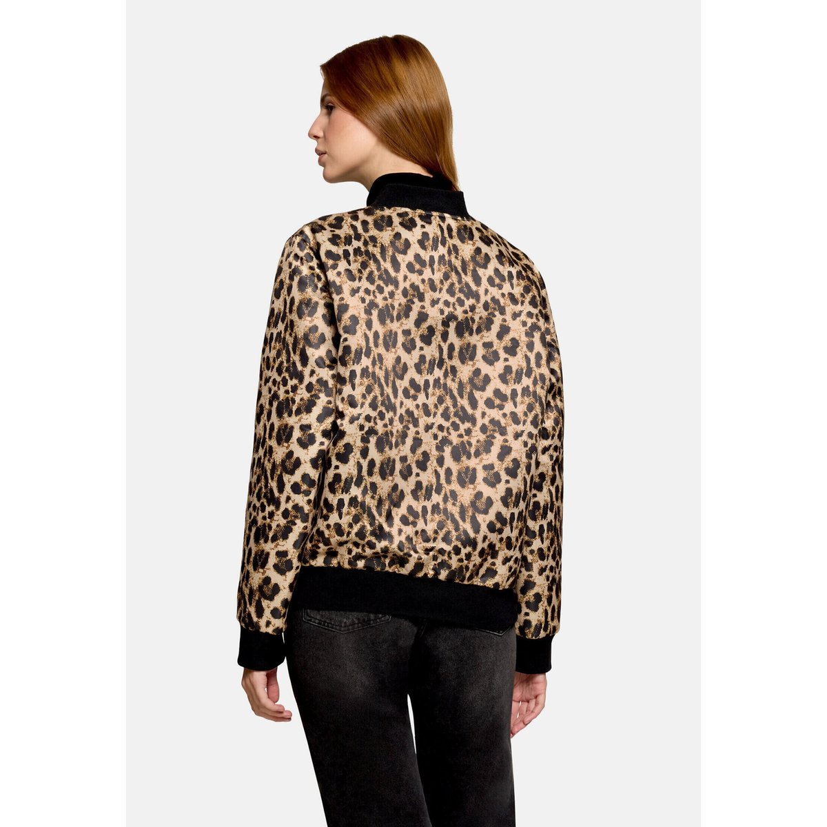 Blouson à col droit beige/noir, AMBER & JUNE