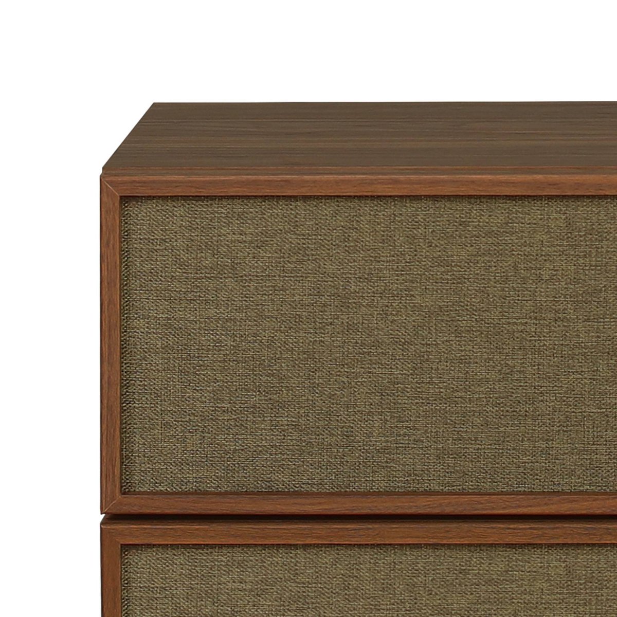 Commode de rangement décor bois et tissu 4 tiroirs KUBA naturel, SWEEEK