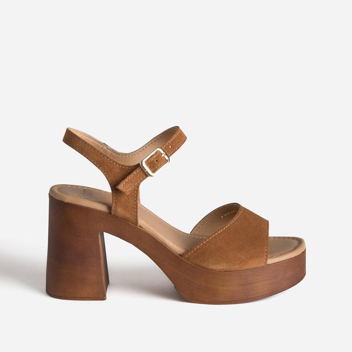 Sandale À Talon en cuir GENESIA. camel, ERAM
