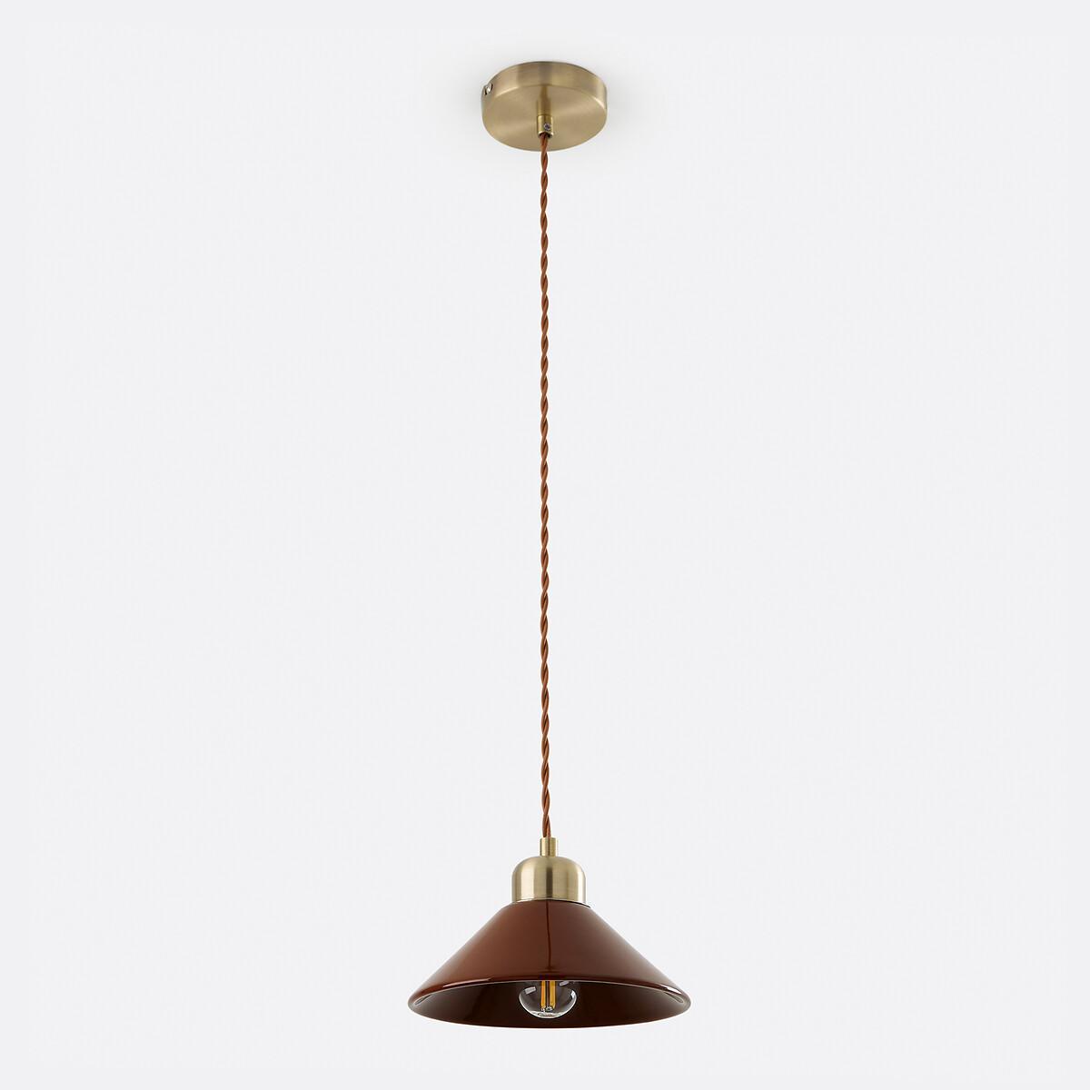 Hängeleuchte Nilana, Keramik, Ø 20 cm braun, LA REDOUTE INTERIEURS