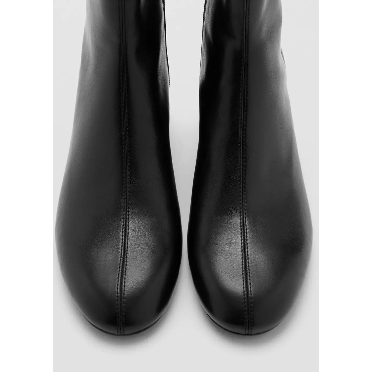 Bottines bloc bout rond noir, MANGO