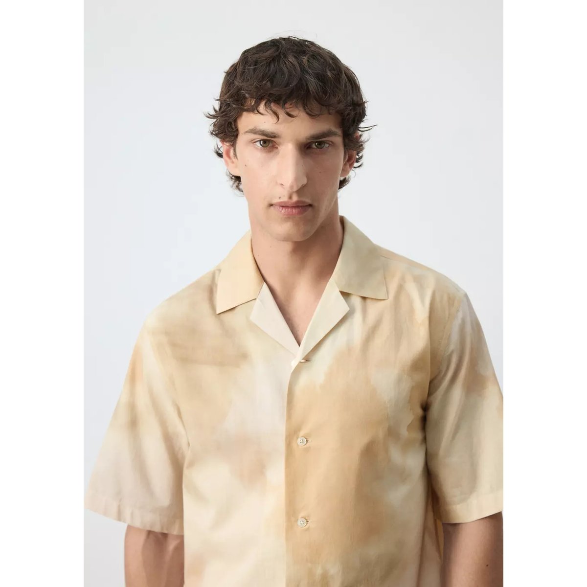 Chemise imprimée 100 % coton vanille, MANGO MAN
