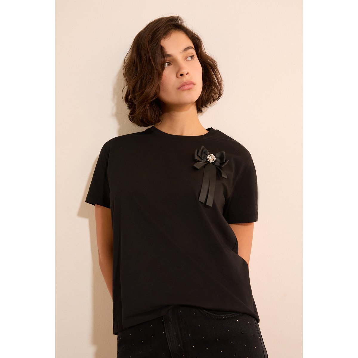 T-shirt manches courtes en coton AVANA encre, ETAM