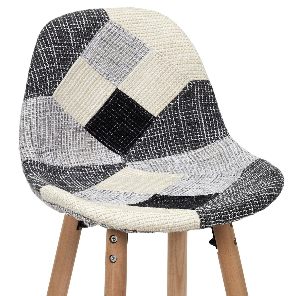 Ensemble de 2 tabourets de bar PATCHWORK blanc, TOILINUX