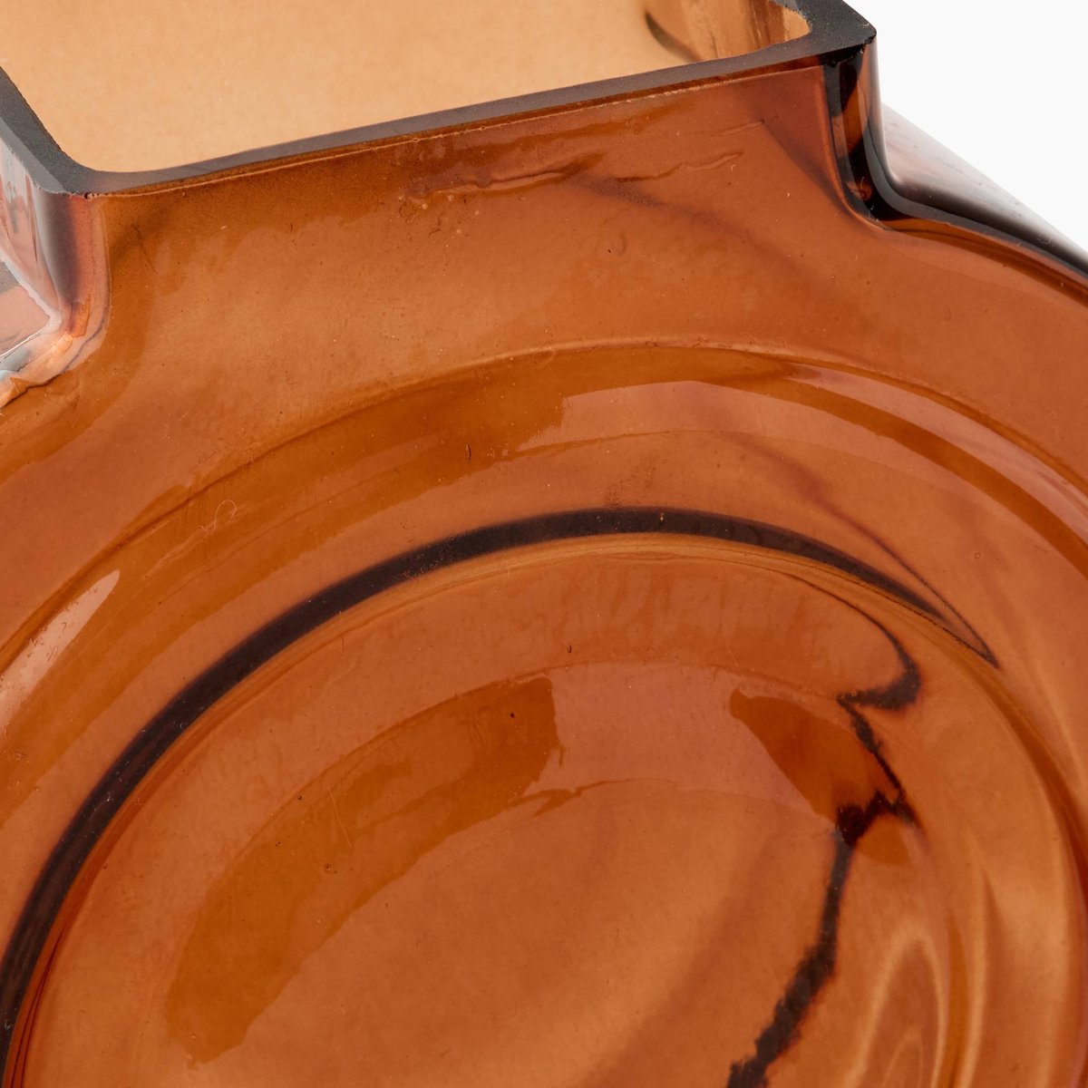 Vase rond, 20x8xH19cm, en verre marron, MONOPRIX
