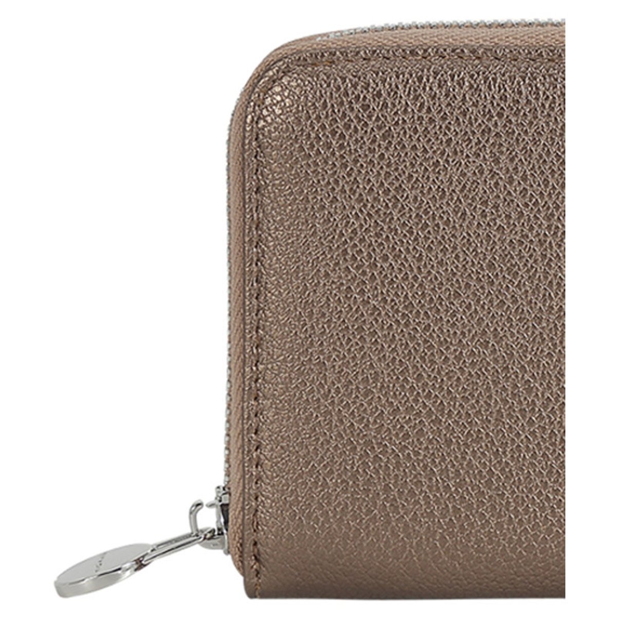 Portefeuille bronze uni en simili-cuir grainé avec une fermeture zippée bronze, FUCHSIA