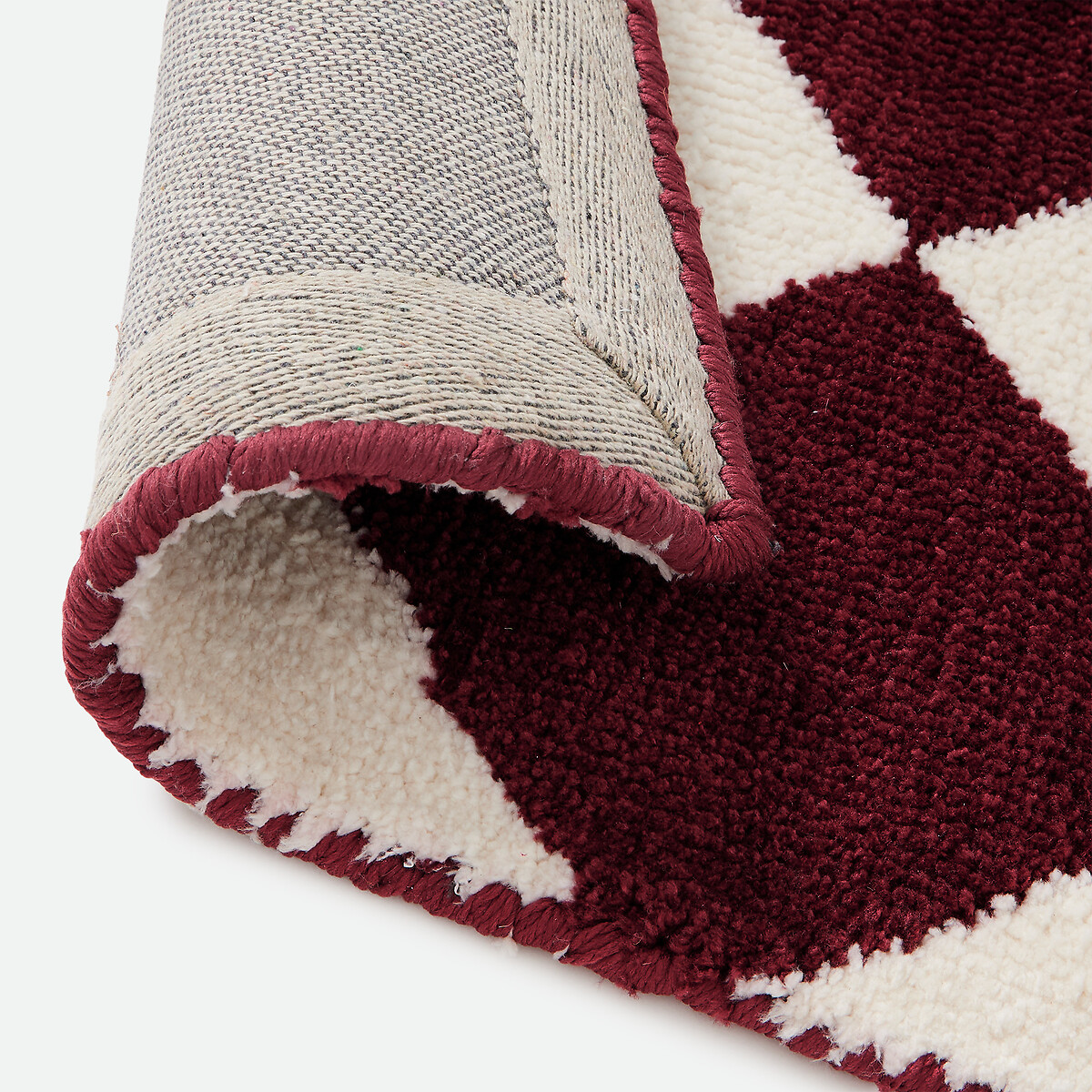 Tapis, motif losanges, BLOVA bordeaux, LA REDOUTE INTERIEURS