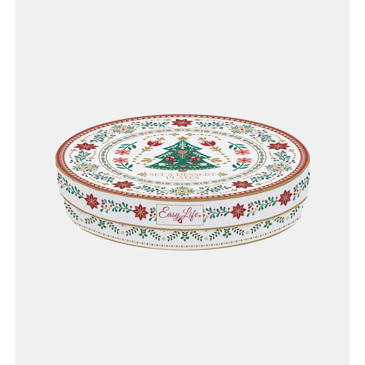 Coffret de 4 assiettes multicolore, EASY LIFE
