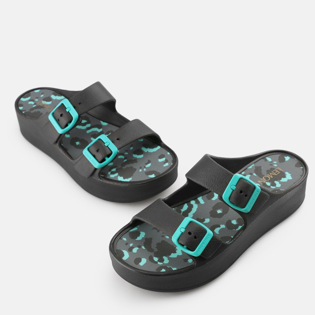 Sandales à plateforme et boucles vegan ELVIA noire, LEMON JELLY