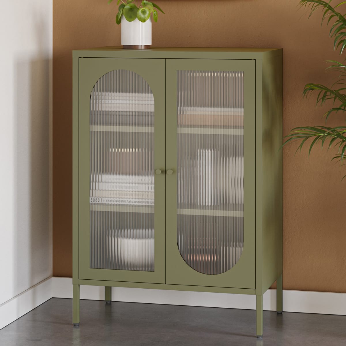 Buffet 2 portes en métal - YSIA vert, HOMIFAB