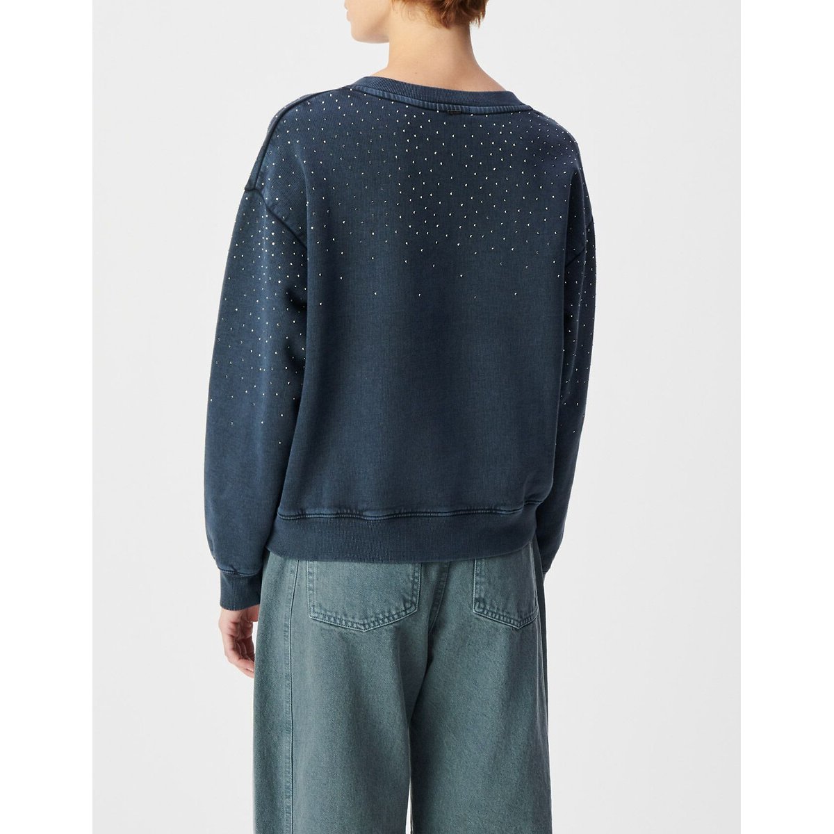 Rhinestone V-Neck Sweatshirt navy, IKKS
