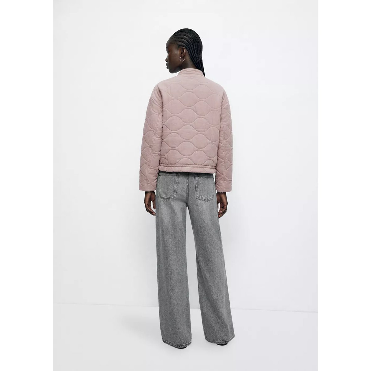 Veste matelassée détail coutures rose, MANGO TEEN