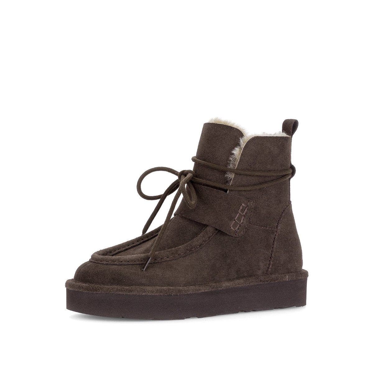 Bottines en cuir à talon compensé marron velours, GABOR